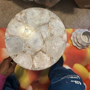 Brand New Bombay Gold & Marble Accent Table